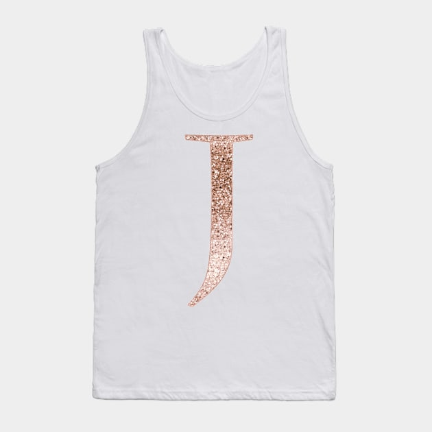 J rose gold glitter monogram letter Tank Top by RoseAesthetic